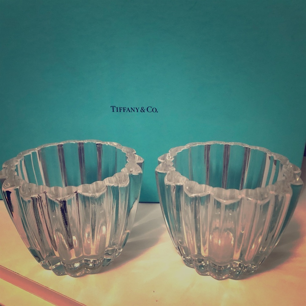 Tiffany crystal heart votives